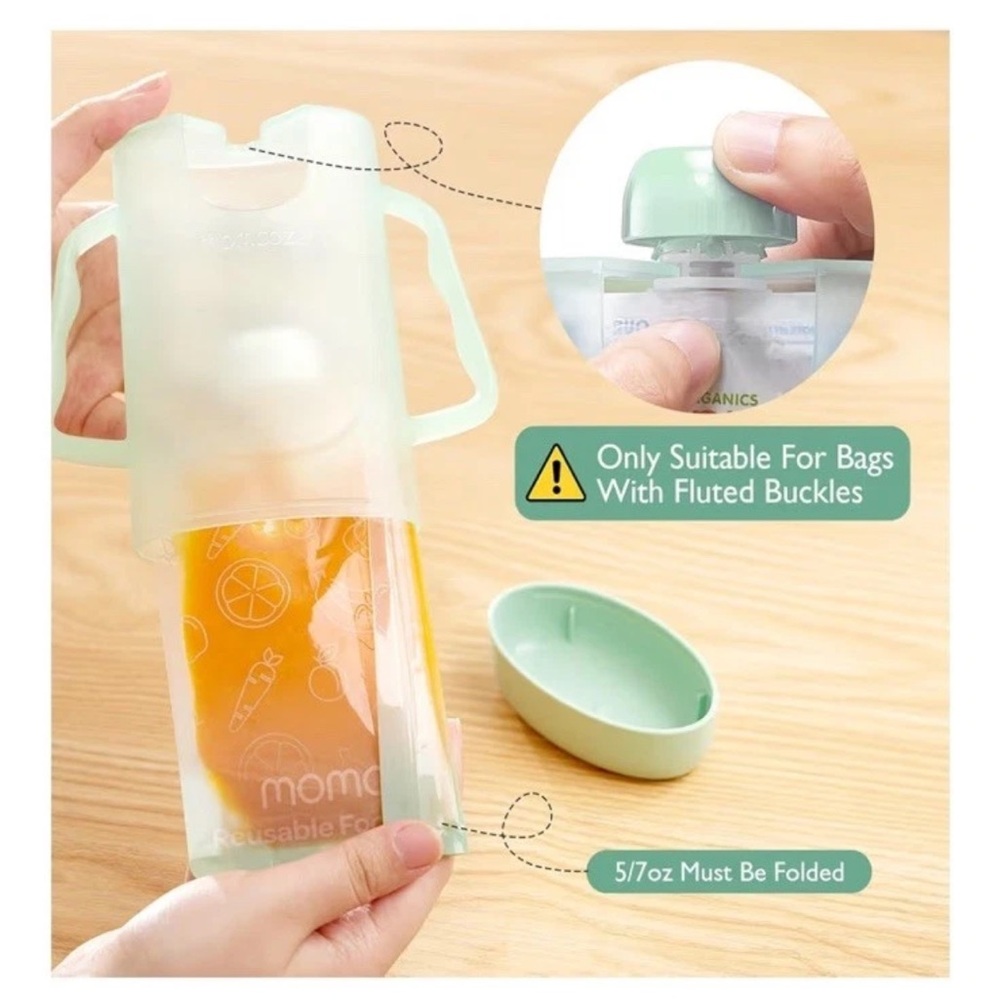Momcozy Baby Food Pouch Holder No Squeeze Mess Free Self Feeding BPA Free - Picture 4 of 12